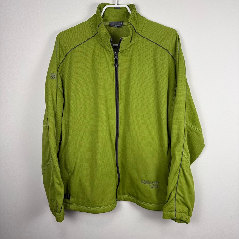 Outer Boundary Mens Lime Green Full Zip Fleece Jacket Malivoire Wine Large 18101